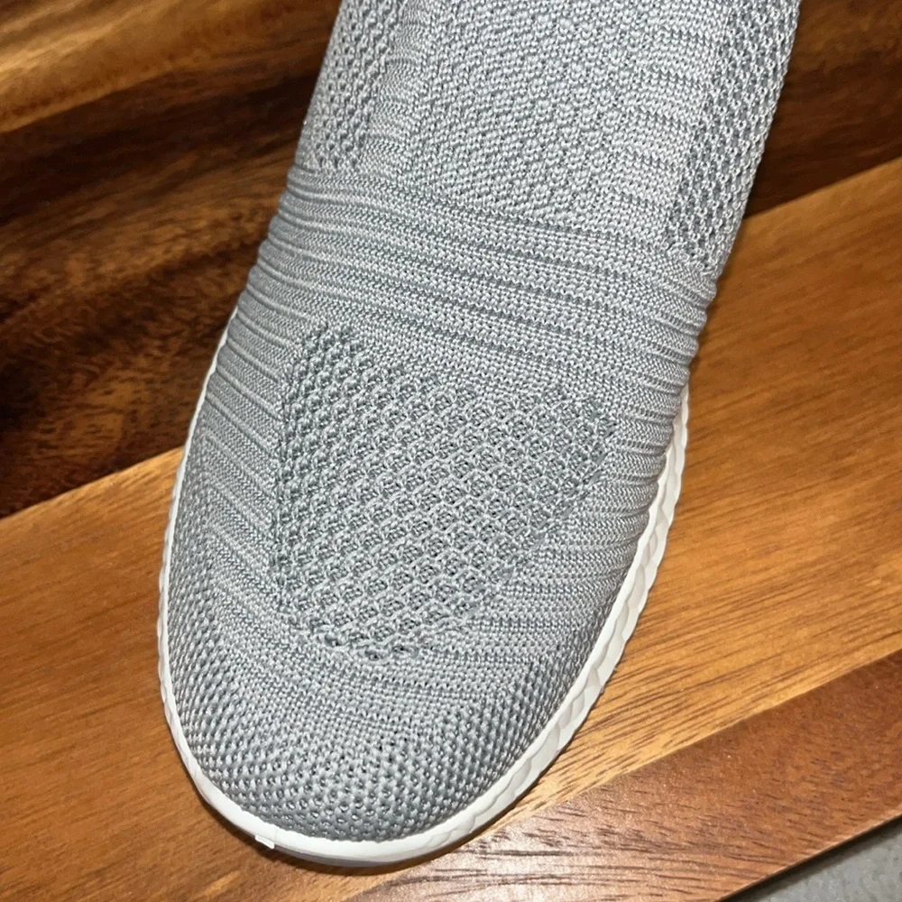DANSKIN Cheerful Knit Vegan Textile Slip On Sneakers Gray NWT - Picture 3 of 12